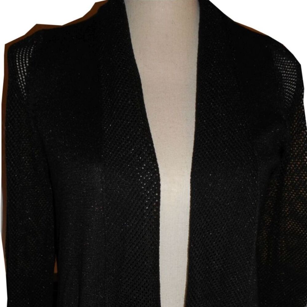 Charter Club Womens Open Front Drape Cardigan Sweater Black size M MSRP $69 NEW
